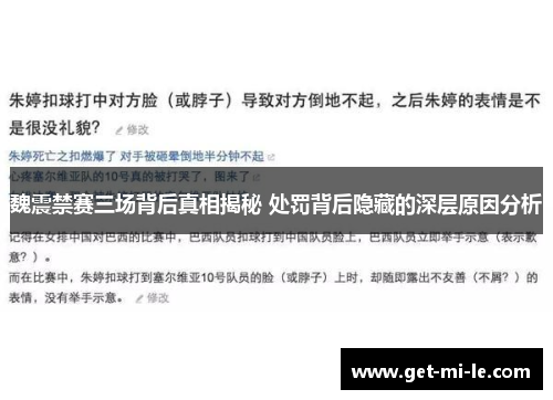 魏震禁赛三场背后真相揭秘 处罚背后隐藏的深层原因分析 魏震禁赛三场背后真相揭秘 处罚背后隐藏的深层原因分析